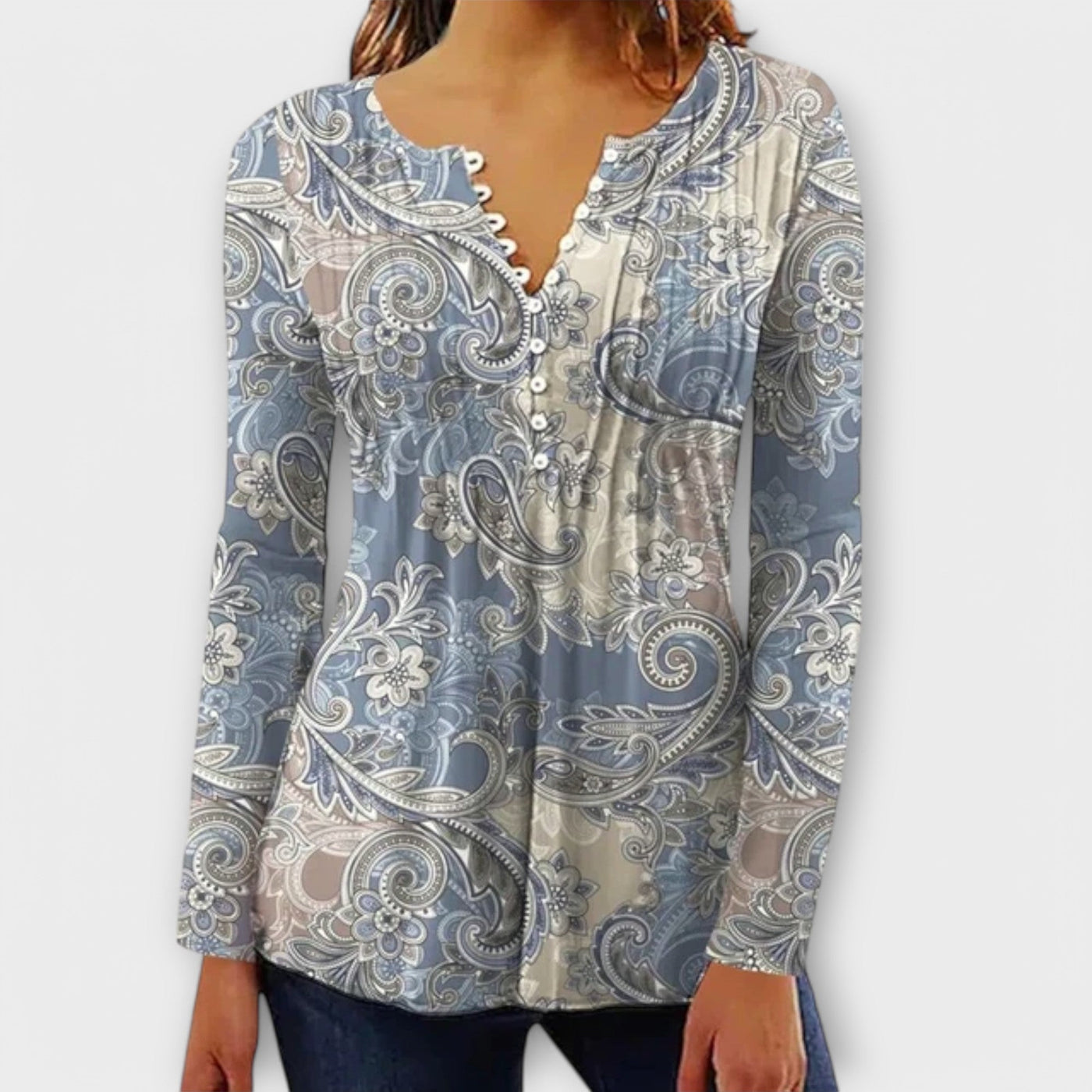 Juliane | V-neck Blouse with Sleeves