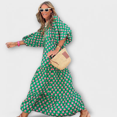 Nora | Elegant Geometric Maxi Dress