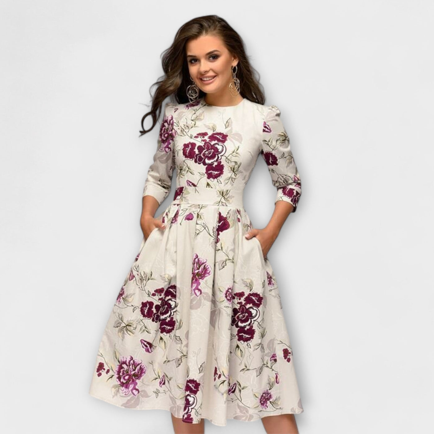 Retrozo | Elegant knee-length dress