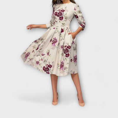 Retrozo | Elegant knee-length dress