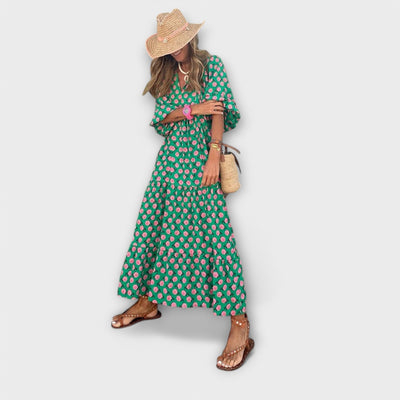 Nora | Elegant Geometric Maxi Dress