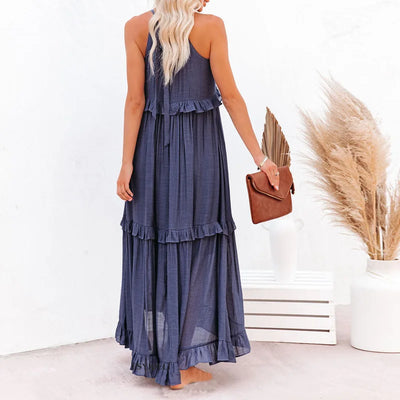 Cindy | Chic Ruffle Trim Sleeveless Dress
