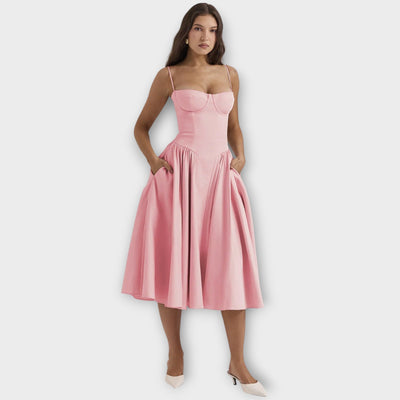 Gesine | Sleeveless Corset Midi Dress