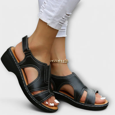 Christina | Orthopedic Leather Sandals with Comfort Heel
