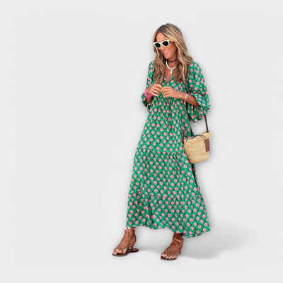 Nora | Elegant Geometric Maxi Dress