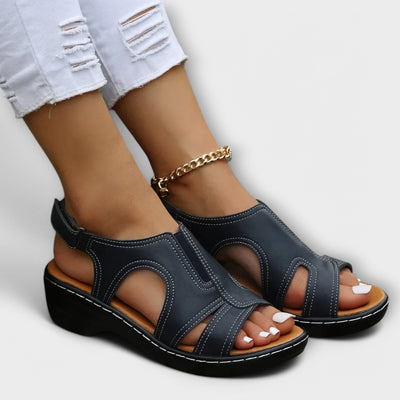 Christina | Orthopedic Leather Sandals with Comfort Heel