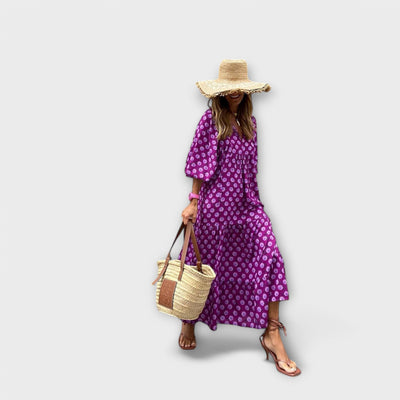 Nora | Elegant Geometric Maxi Dress
