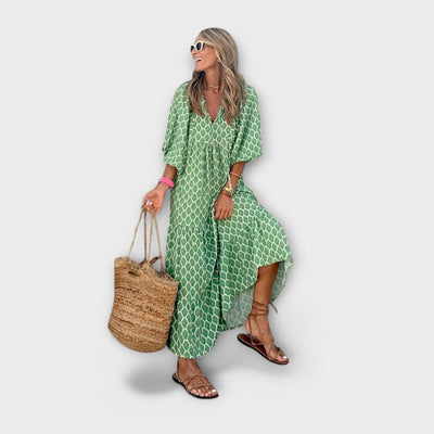 Nora | Elegant Geometric Maxi Dress