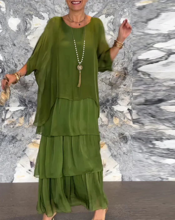 Leona | Loose Crew Neck Maxi Dress