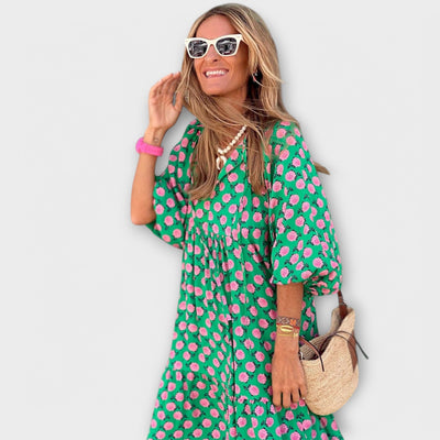 Nora | Elegant Geometric Maxi Dress