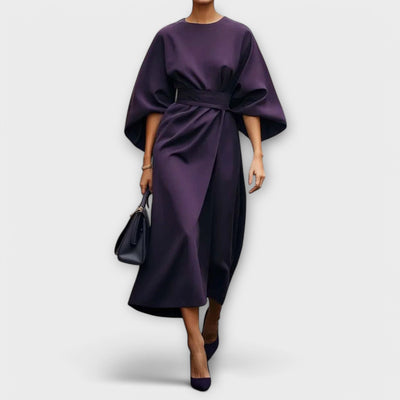 Sonia | Elegant Belted Lantern Dress