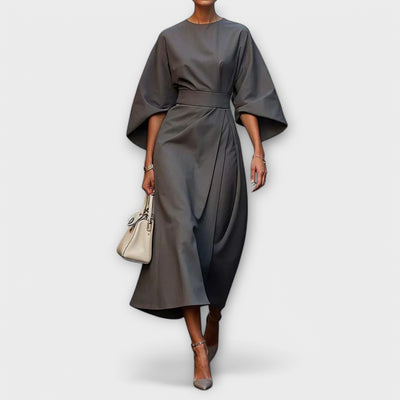 Sonia | Elegant Belted Lantern Dress