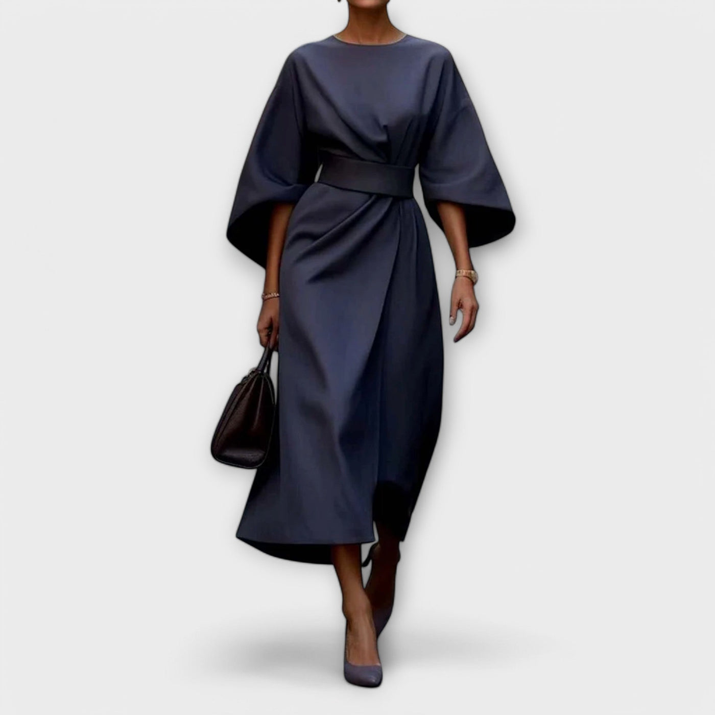 Sonia | Elegant Belted Lantern Dress