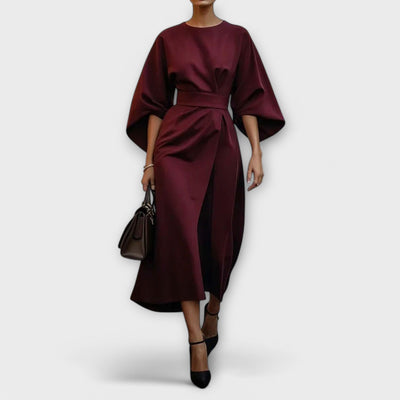 Sonia | Elegant Belted Lantern Dress