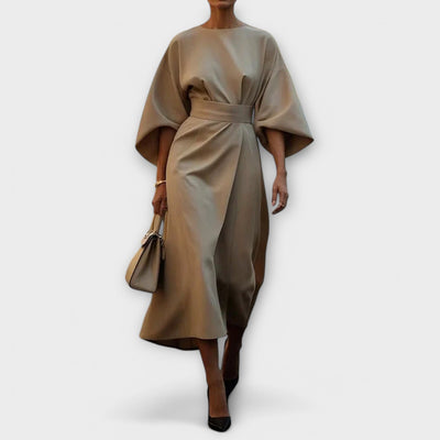 Sonia | Elegant Belted Lantern Dress