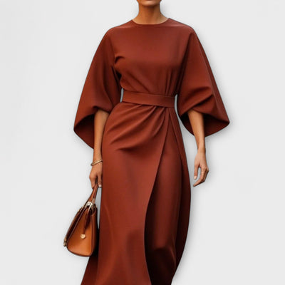 Sonia | Elegant Belted Lantern Dress