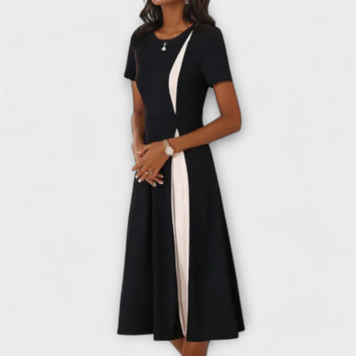 Hanne | Black and White Midi Dress