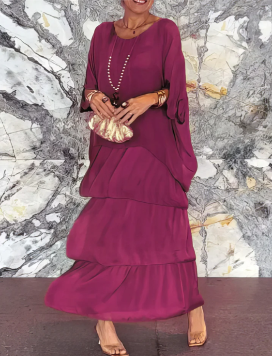 Leona | Loose Crew Neck Maxi Dress