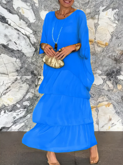 Leona | Loose Crew Neck Maxi Dress