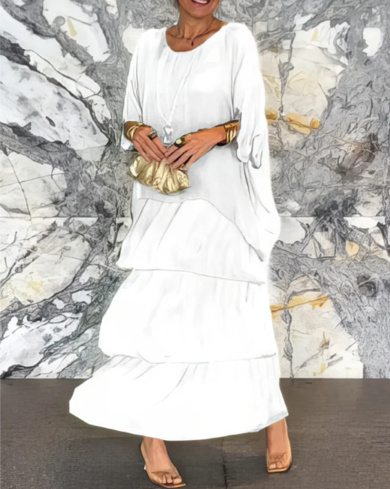 Leona | Loose Crew Neck Maxi Dress