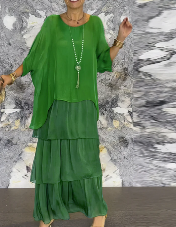 Leona | Loose Crew Neck Maxi Dress