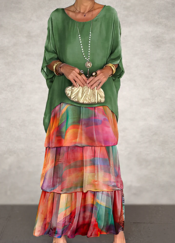 Leona | Loose Crew Neck Maxi Dress