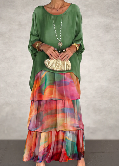 Leona | Loose Crew Neck Maxi Dress