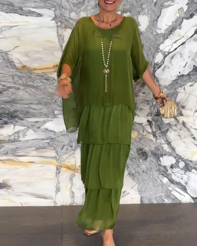 Leona | Loose Crew Neck Maxi Dress