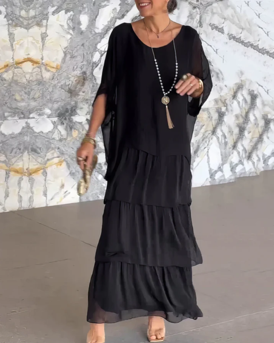 Leona | Loose Crew Neck Maxi Dress