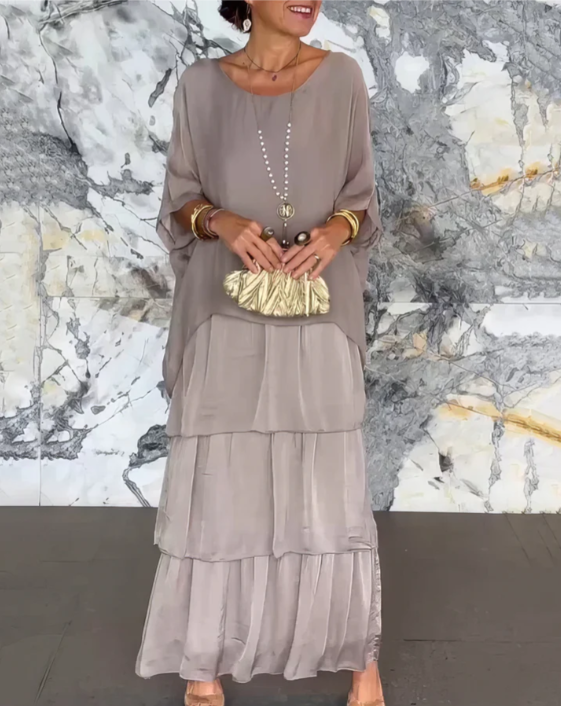 Leona | Loose Crew Neck Maxi Dress