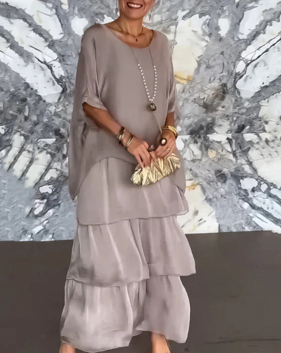 Leona | Loose Crew Neck Maxi Dress