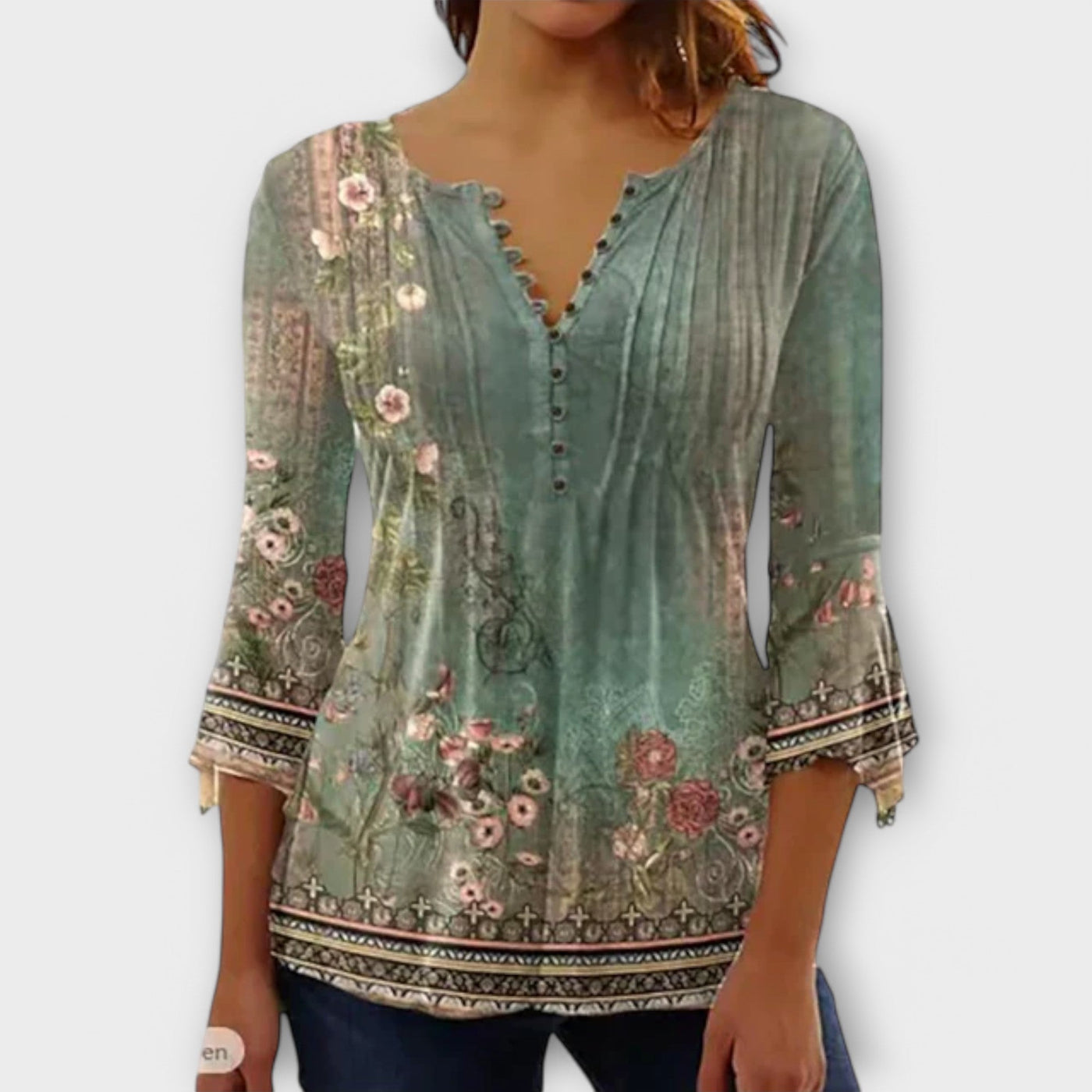 Juliane | V-neck Blouse with Sleeves