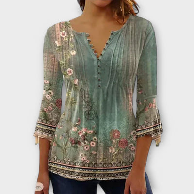 Juliane | V-neck Blouse with Sleeves
