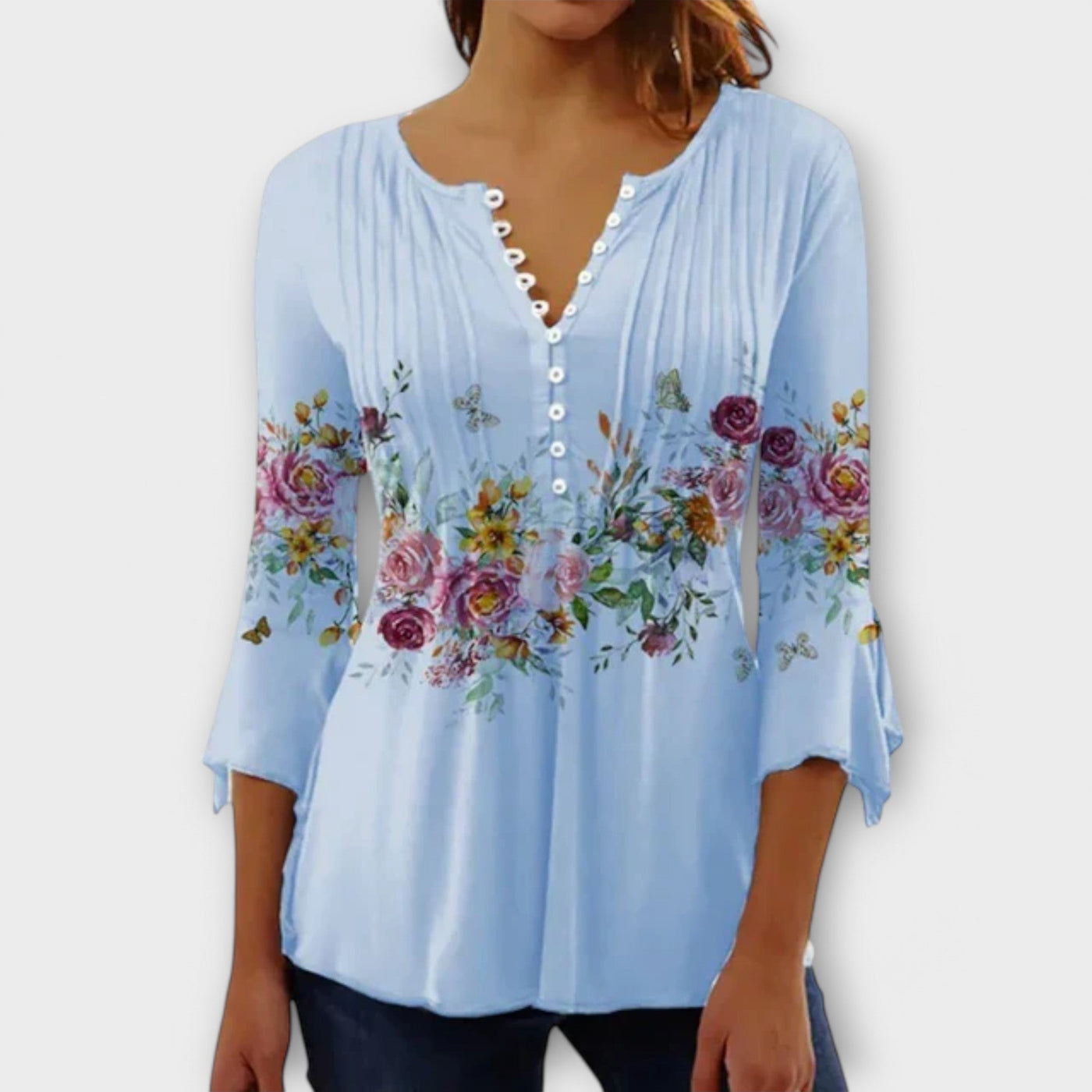 Juliane | V-neck Blouse with Sleeves