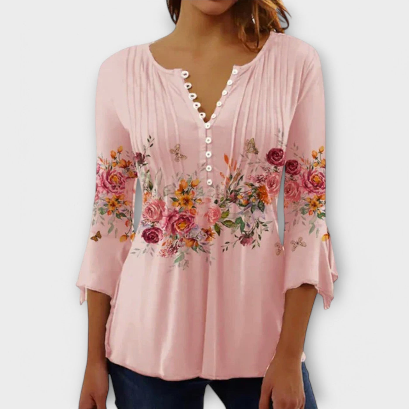 Juliane | V-neck Blouse with Sleeves