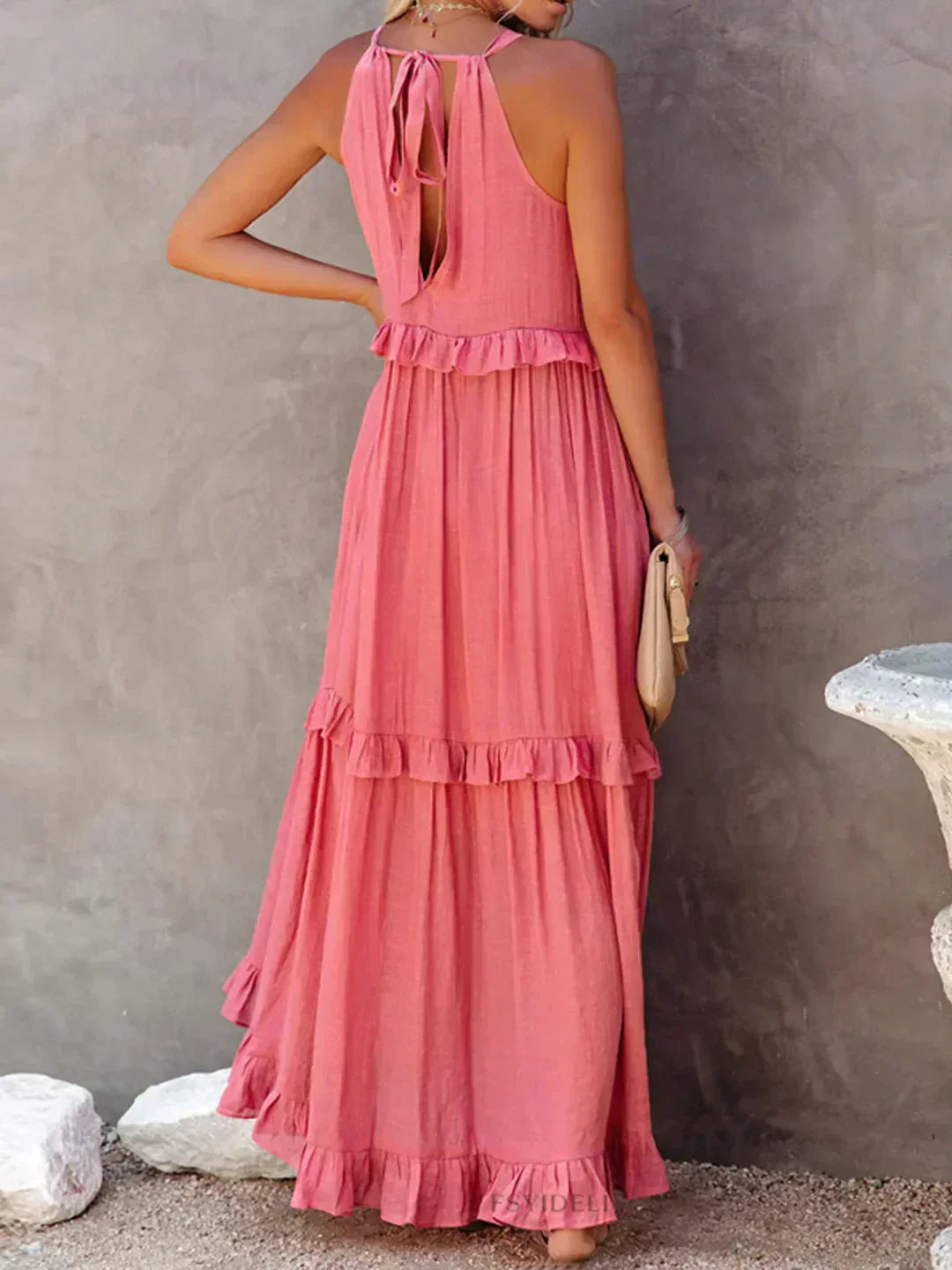 Cindy | Chic Ruffle Trim Sleeveless Dress