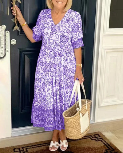 Mirelda | Porcelain Print Dress