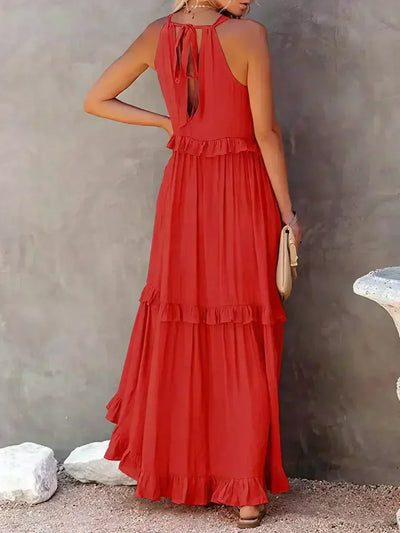 Cindy | Chic Ruffle Trim Sleeveless Dress