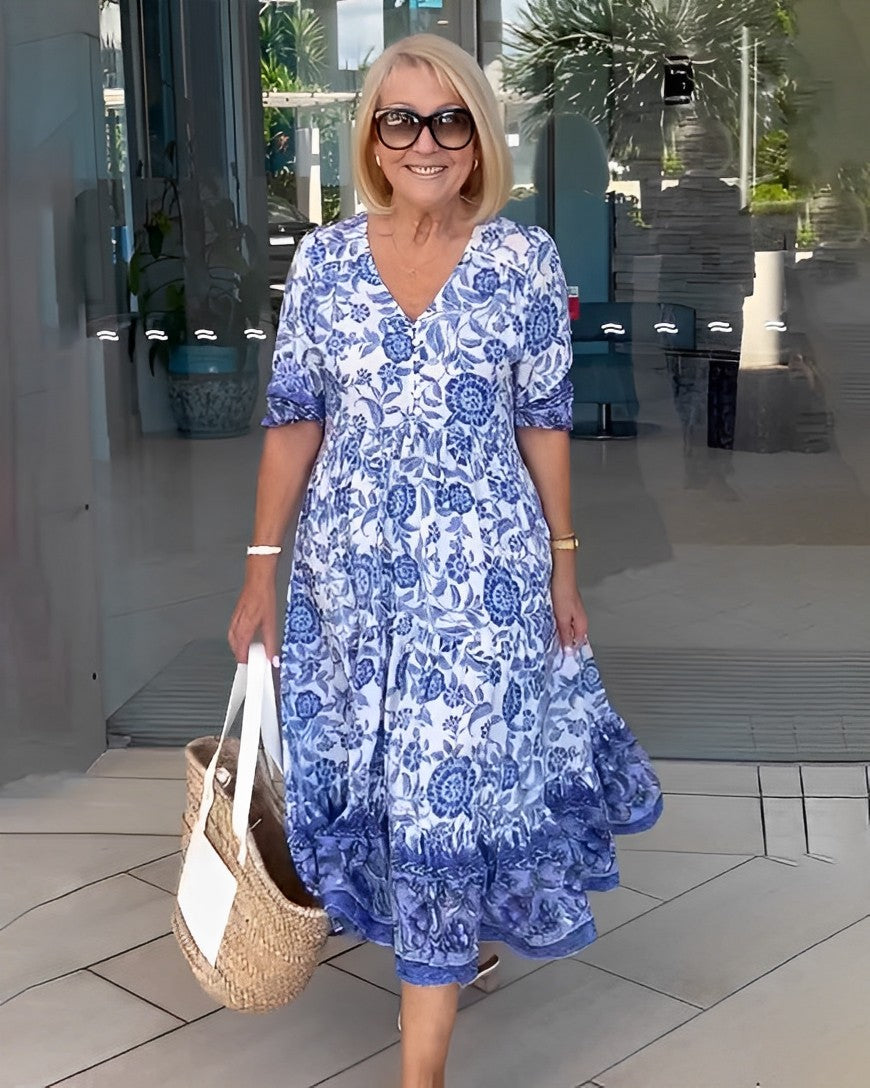 Mirelda | Porcelain Print Dress