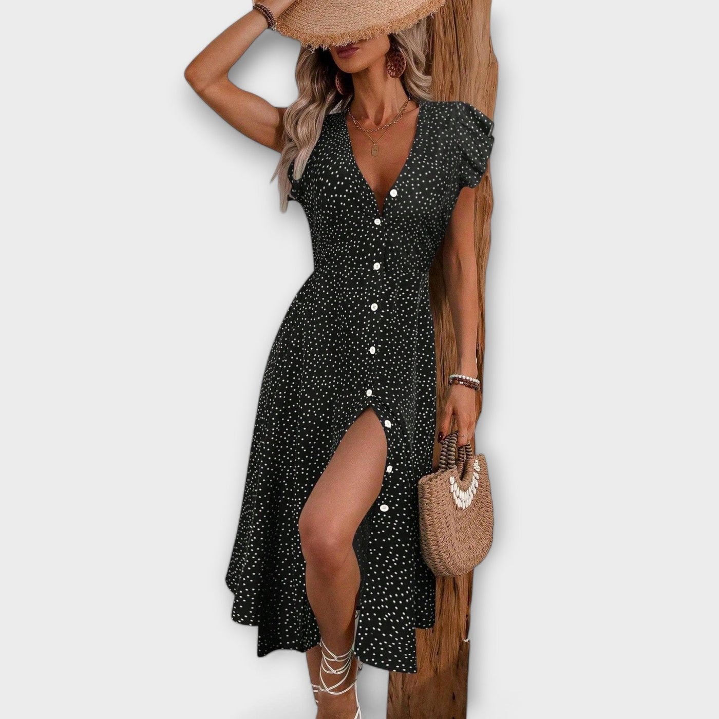 Nera | Polka Dot Midi Dress