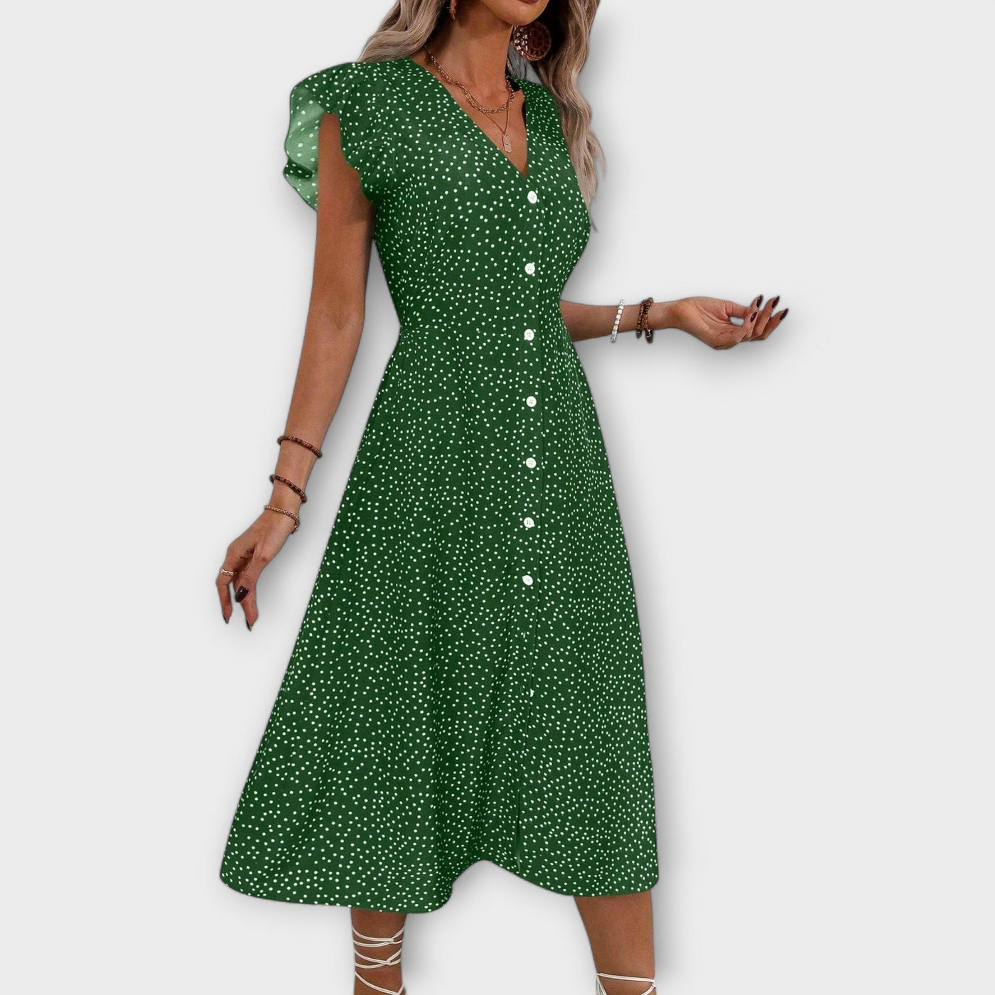 Nera | Polka Dot Midi Dress