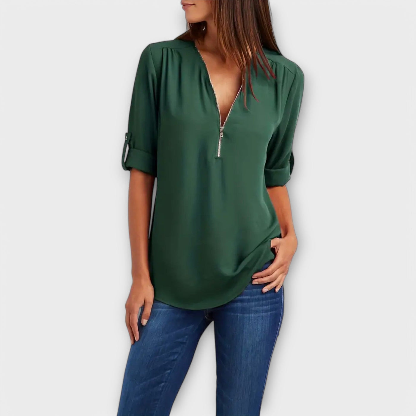 Olivia | The Relaxed V-Neck Blouse