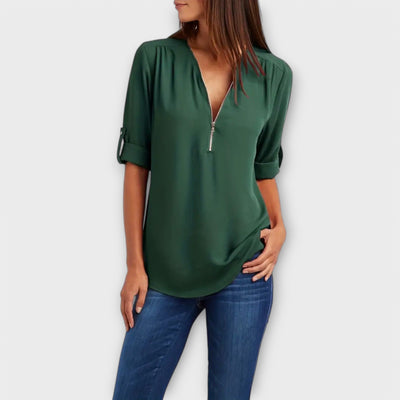Olivia | The Relaxed V-Neck Blouse