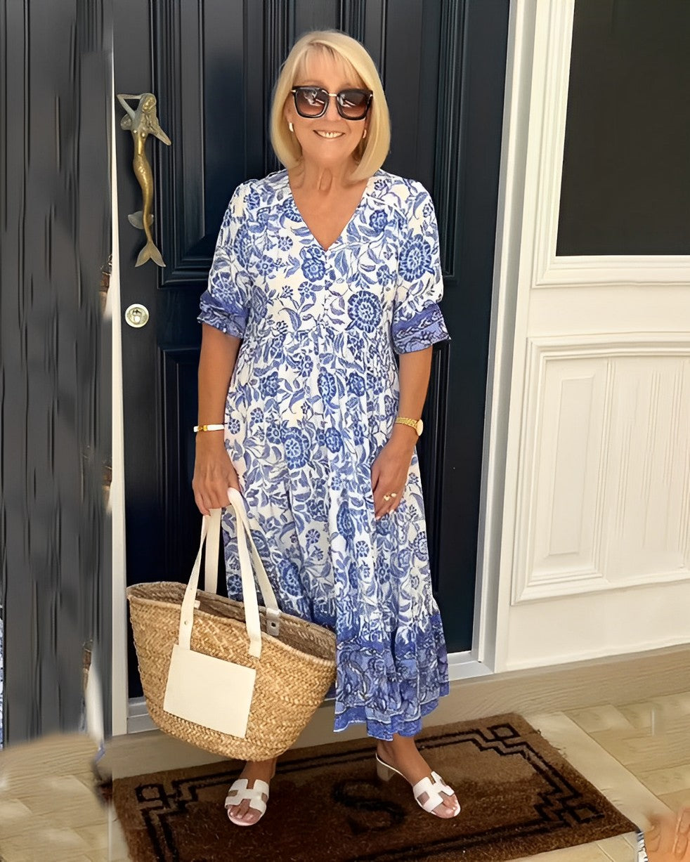 Mirelda | Porcelain Print Dress