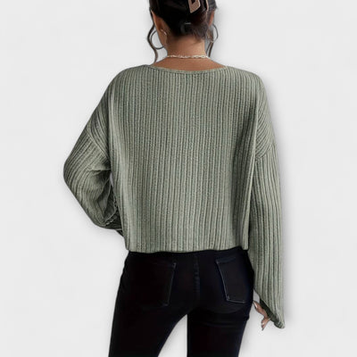 Emily | Modern Ribbed T-Shirt with Round Neck