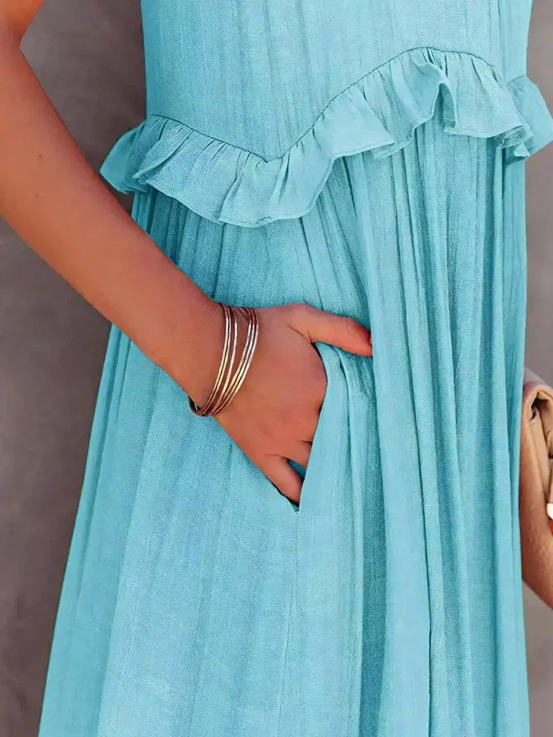Cindy | Chic Ruffle Trim Sleeveless Dress