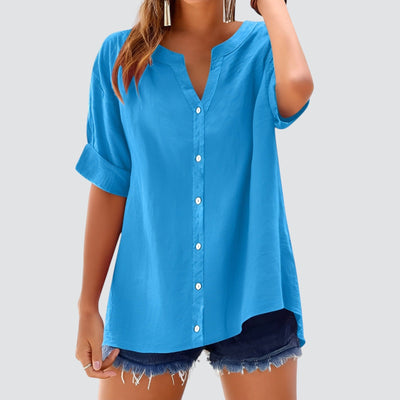 Evi | Summer linen blouse with buttons