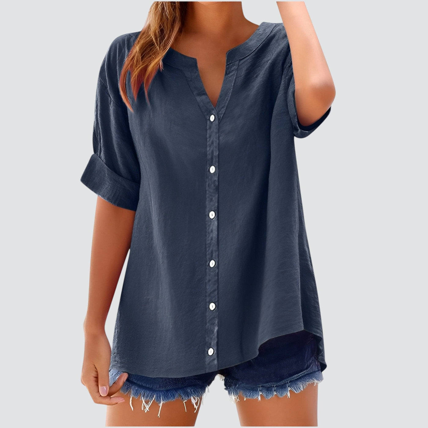 Evi | Summer linen blouse with buttons