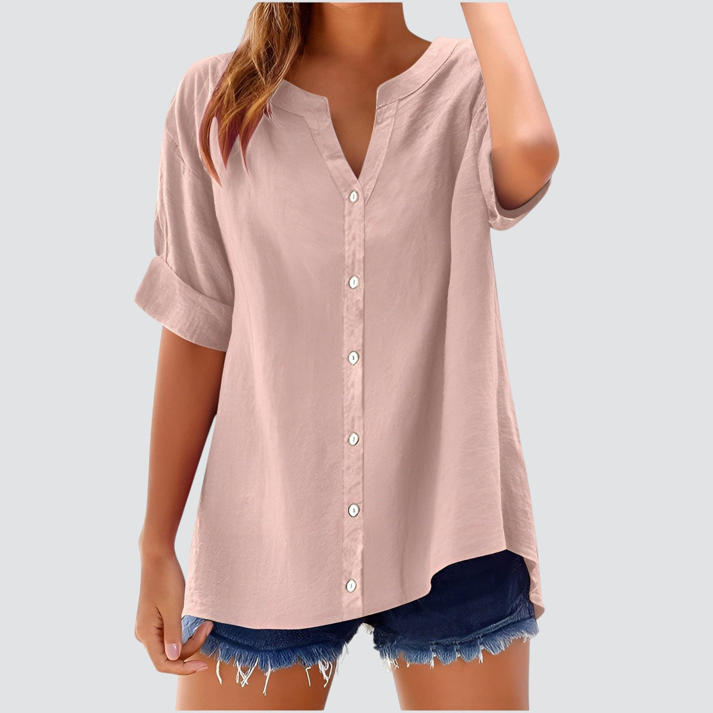 Evi | Summer linen blouse with buttons