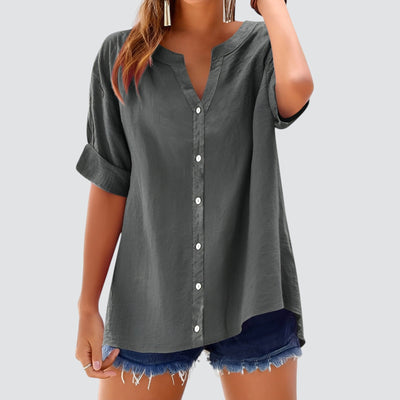Evi | Summer linen blouse with buttons